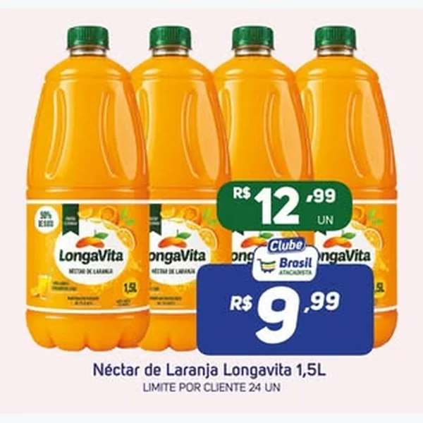 Recorte do encarte de Néctar de Laranja Longavita 1,5 L
