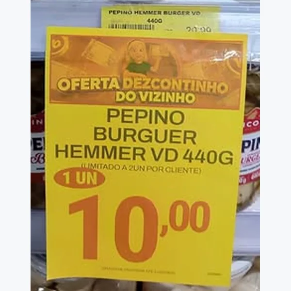Recorte do encarte de Pepino Burguer Hemmer 440 g