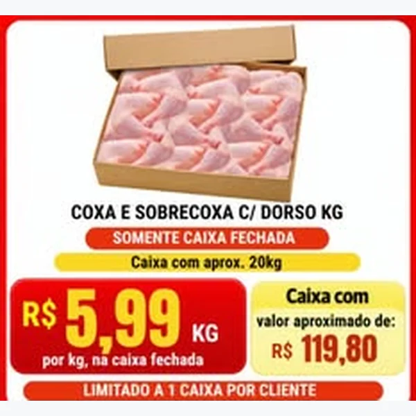 Recorte do encarte de Coxa e Sobrecoxa C/ Dorso 20 kg