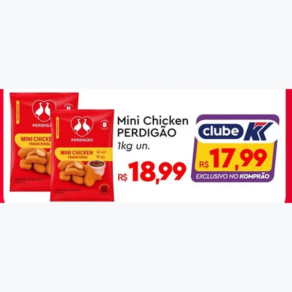 Recorte do encarte de Mini Chicken PERDIGÃO 1 kg