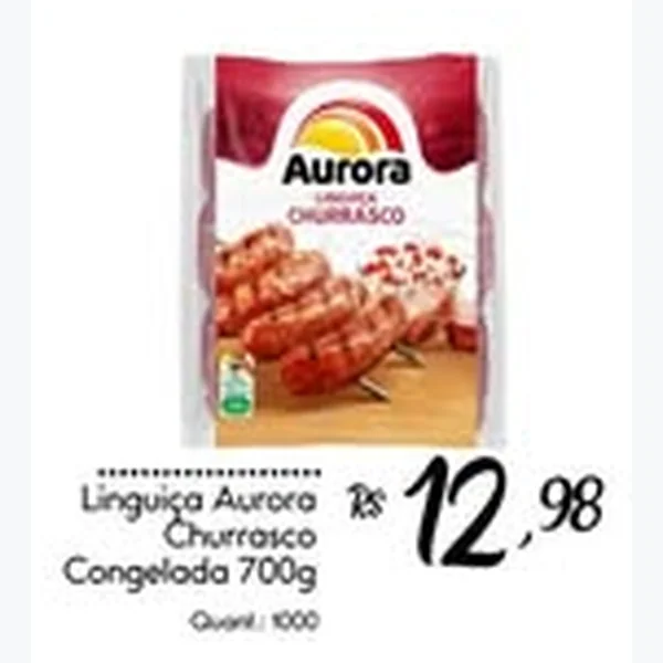 Recorte do encarte de Linguiça Churrasco Aurora 700 g