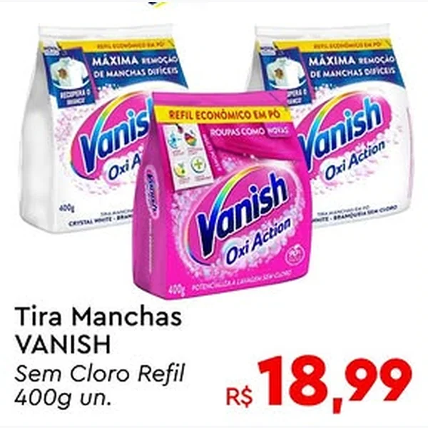 Recorte do encarte de Tira Manchas sem Cloro Refil Vanish 400 g