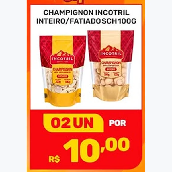 Recorte do encarte de Champignon Fatiado Incotril 100 g