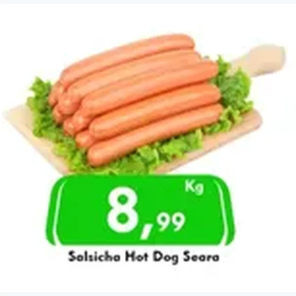 Recorte do encarte de Salsicha Hot Dog Seara