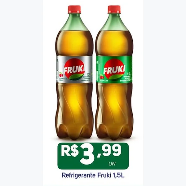 Recorte do encarte de Refrigerante Fruki 1,5 L