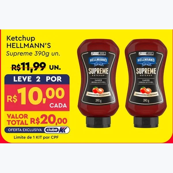 Recorte do encarte de Ketchup Supreme HELLMANN'S 390 g