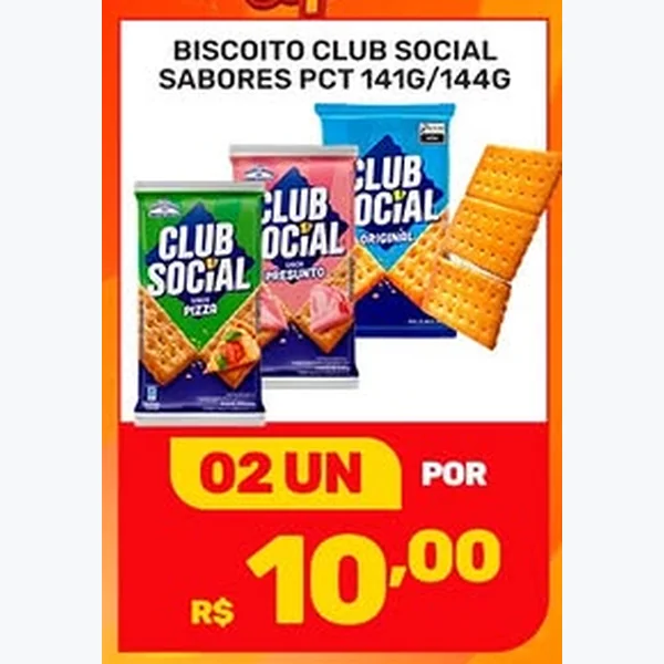 Recorte do encarte de Biscoito Club Social 141 g