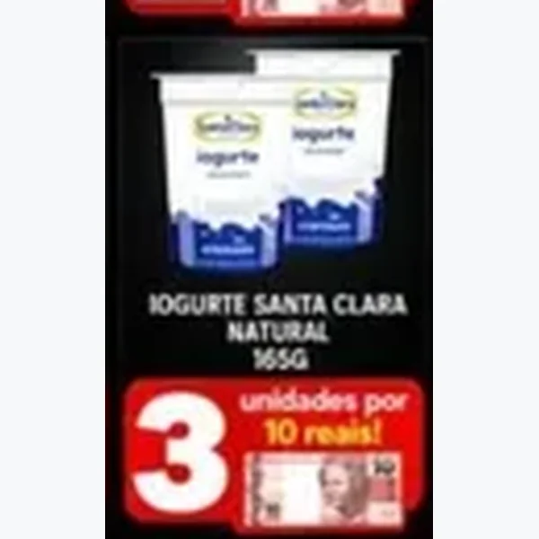 Recorte do encarte de Iogurte Natural Santa Clara 165 g