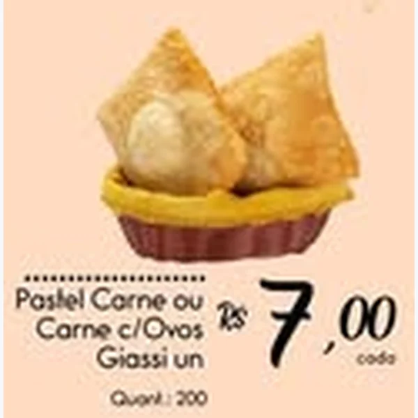 Recorte do encarte de Pastel Carne C/ovas Giassi