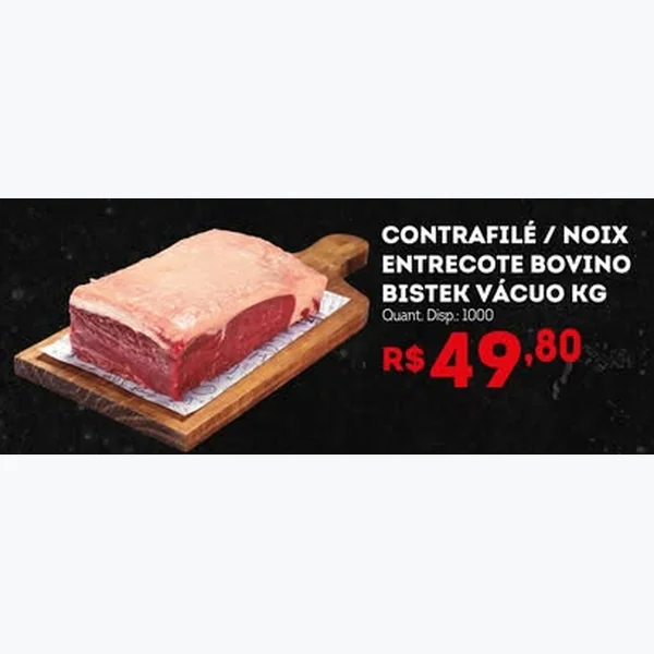 Recorte do encarte de Noix Entrecote Bovino Vácuo Bistek