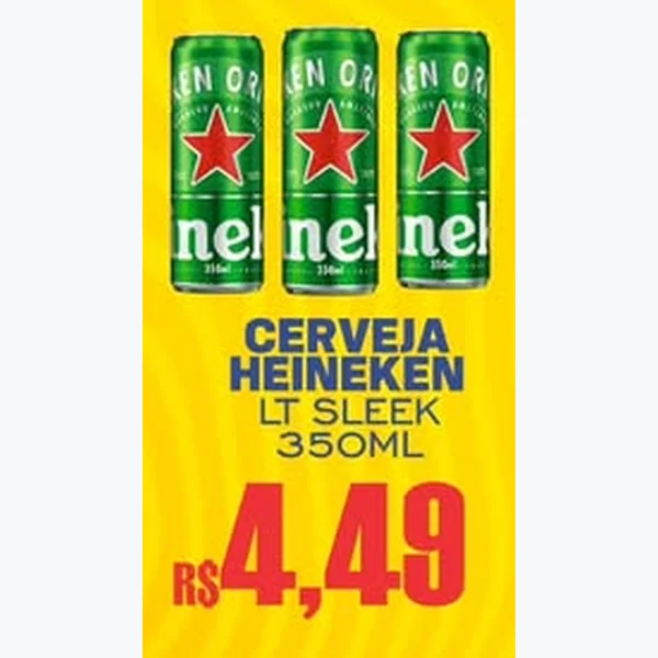 Recorte do encarte de Cerveja Lt Sleek Heineken 350 ml