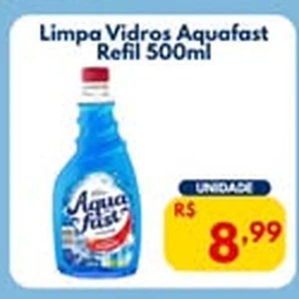 Recorte do encarte de Limpa Vidros Refil Aquafast 500 ml