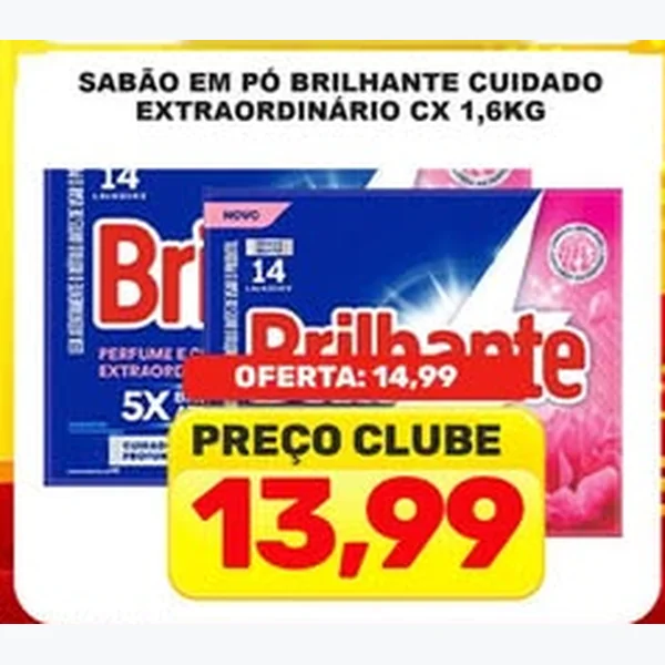 Recorte do encarte de Sabão em Pó Cuidado Extraordinário Brilhante 1,6 kg
