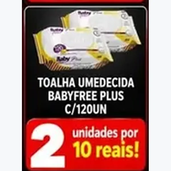 Recorte do encarte de Toalha Umedecida Babyfree Plus 120 un