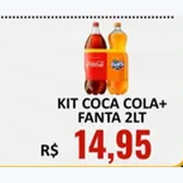Kit Refrigerante Coca-Cola e Fanta 2 un × 2 L