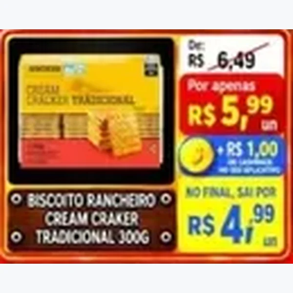 Biscoito Cream Cracker Tradicional Rancheiro 300 g