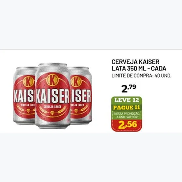 Recorte do encarte de Cerveja Lata Kaiser 350 ml