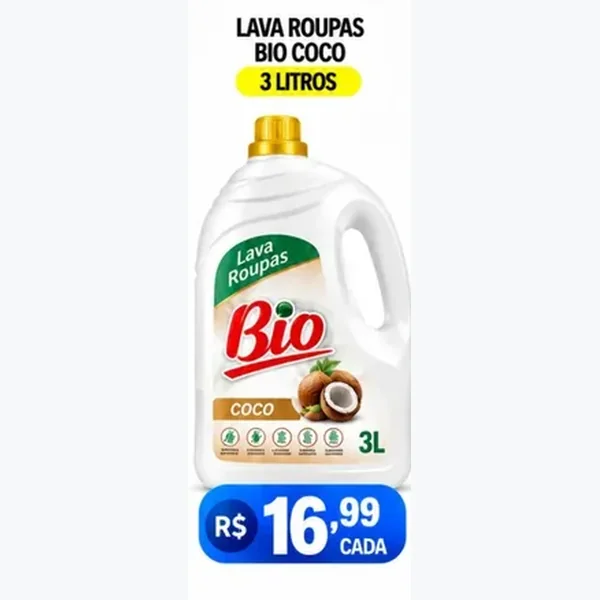 Recorte do encarte de Lava Roupas Coco Bio 3 L