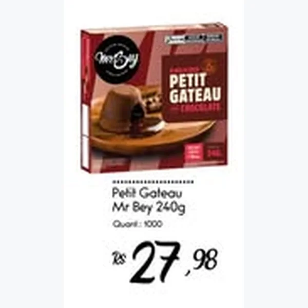 Recorte do encarte de Petit Gateau Mr Bey 240 g
