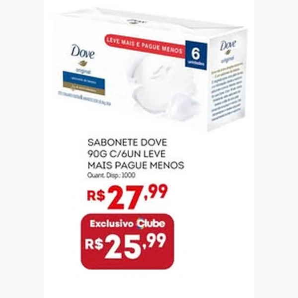 Sabonete Dove 6 un × 90 g