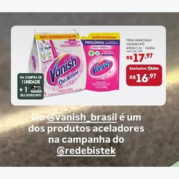 Recorte do encarte de Tira Manchas em Pó Vanish 400 g