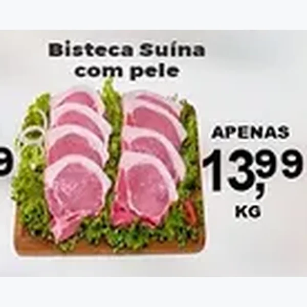 Recorte do encarte de Bisteca Suína com Pele
