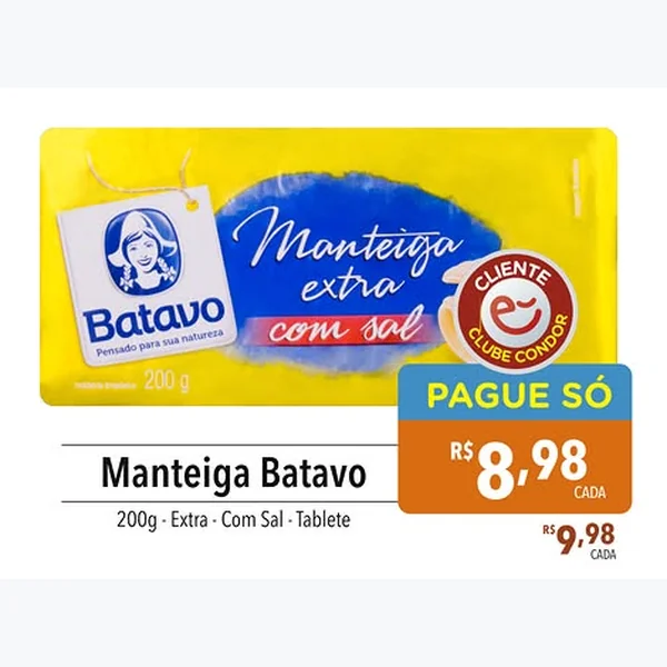 Manteiga Extra com Sal Batavo 200 g