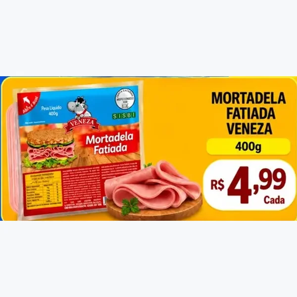 Mortadela Fatiada Veneza 400 g