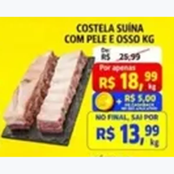 Recorte do encarte de Costela Suína com Pele e Osso
