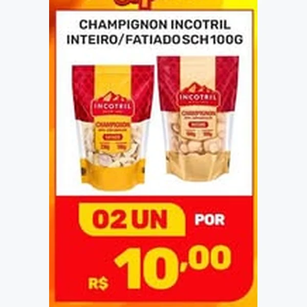 Recorte do encarte de Champignon Inteiro Incotril 100 g