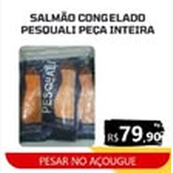 Recorte do encarte de Salmão Congelado Pequali