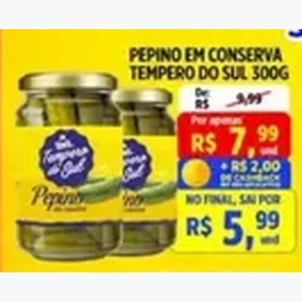Recorte do encarte de Pepino em Conserva Tempero do Sul 300 g