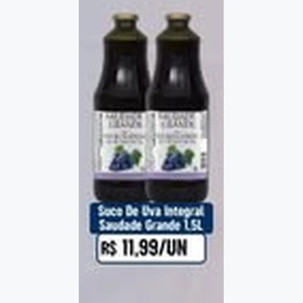 Recorte do encarte de Suco de Uva Integral Saudade 1,5 L