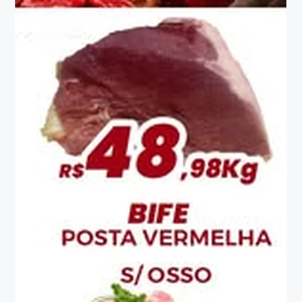 Recorte do encarte de Bife Posta Vermelha com Osso