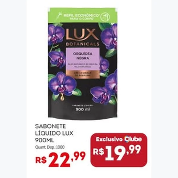 Recorte do encarte de Sabonete Líquido Lux 900 ml