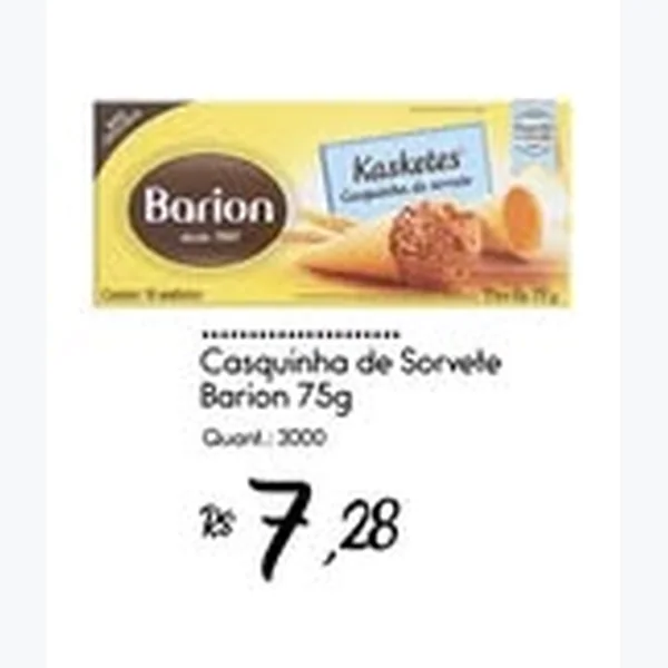 Recorte do encarte de Casquinha de Sorvete Barion 75 g