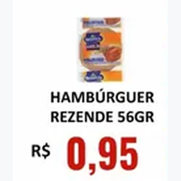 Recorte do encarte de Hambúrguer Rezende 56 g