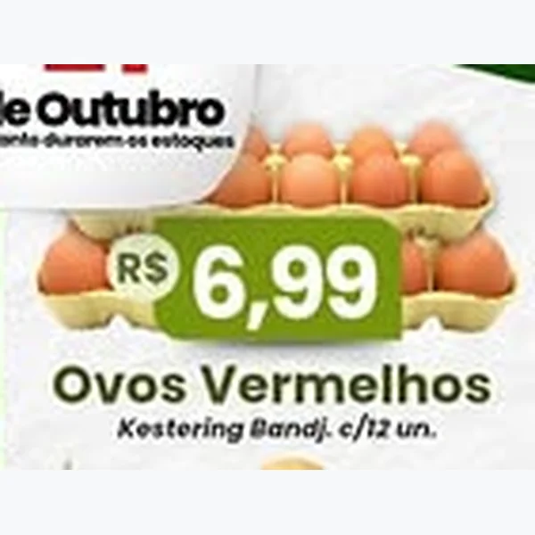 Recorte do encarte de Ovos Vermelhos Kestering 12 un