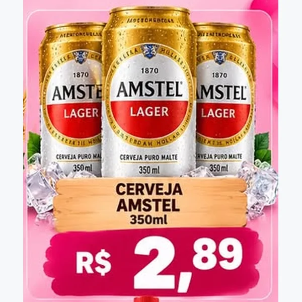Recorte do encarte de Cerveja Lager Amstel 350 ml