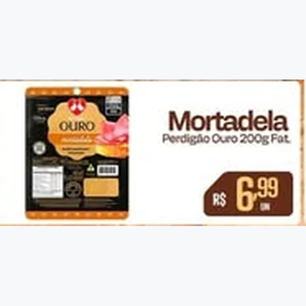 Recorte do encarte de Mortadela Perdigão Ouro 200 g