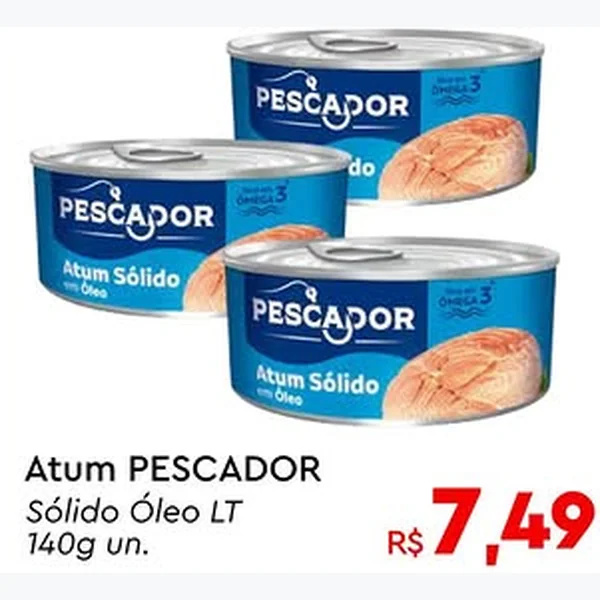Recorte do encarte de Atum Sólido em Óleo Pescador 140 g