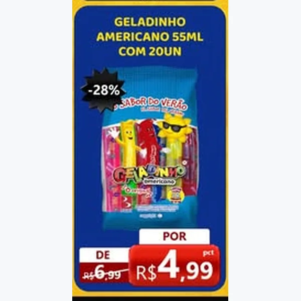 Geladinho Americano 20 un × 55 ml