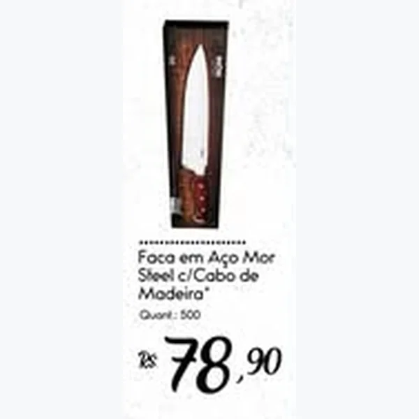 Faca em Aço C/cabo de Madeira Mor