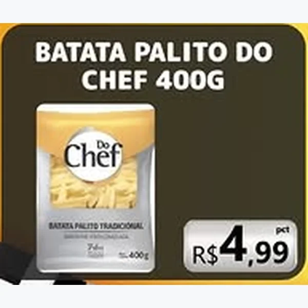 Recorte do encarte de Batata Palito Do Chef 400 g
