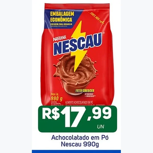 Recorte do encarte de Achocolatado em Pó Nescau 990 g