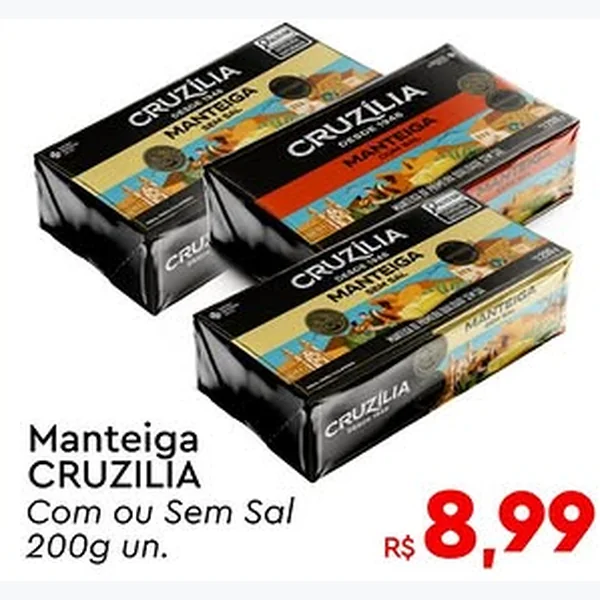 Recorte do encarte de Manteiga com Sal Cruzilia 200 g
