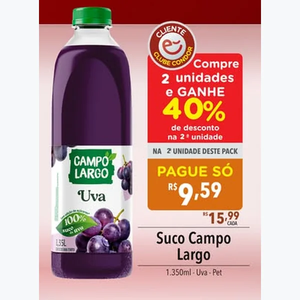 Suco de Uva Campo Largo 1,35 L