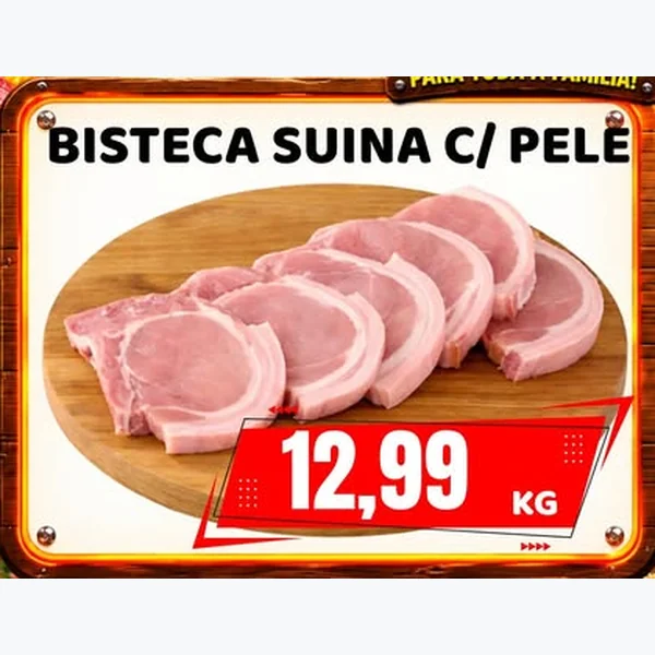 Recorte do encarte de Bisteca Suína C/ Pele
