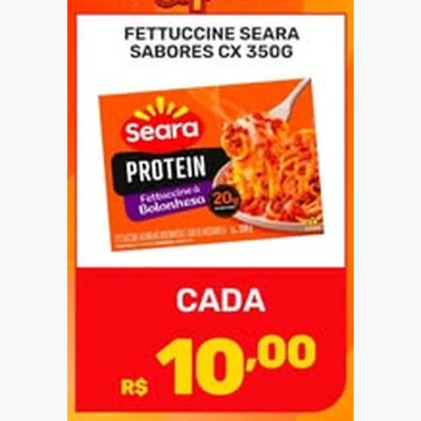 Recorte do encarte de Fettuccine À Bolonhesa Seara 350 g