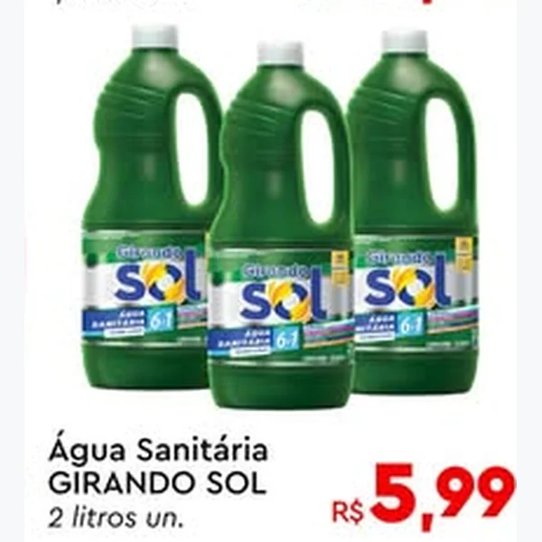 Recorte do encarte de Água Sanitária Girando Sol 2 L